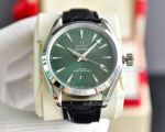 Replica Omega Seamaster NEW Aqua Teera 150M Green Dial Leather Strap Watch